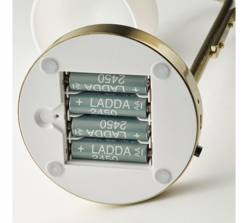 Przenośna lampa LED, na baterie mosiądz/opalowa biel szkło TVÅMASTAD 605.977.80