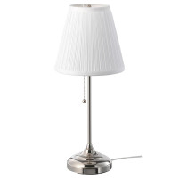 Lampa stołowa, niklowano/biały ÅRSTID 702.806.34