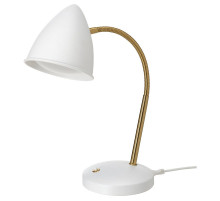 Lampa biurkowa LED, biały/kolor mosiądzu ISNÅLEN 605.012.64