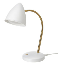 Lampa biurkowa LED, biały/kolor mosiądzu ISNÅLEN 605.012.64