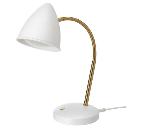 Lampa biurkowa LED, biały/kolor mosiądzu ISNÅLEN 605.012.64