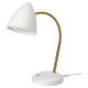 Lampa biurkowa LED, biały/kolor mosiądzu ISNÅLEN 605.012.64