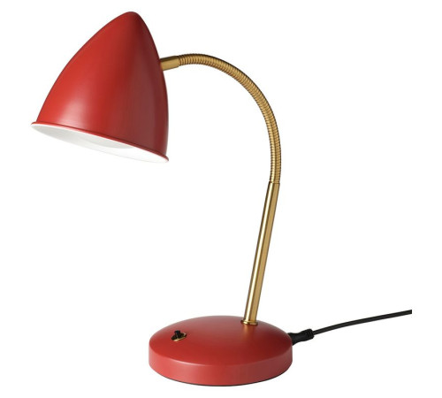 Lampa biurkowa LED, czerwony/kolor mosiądzu ISNÅLEN 805.200.11