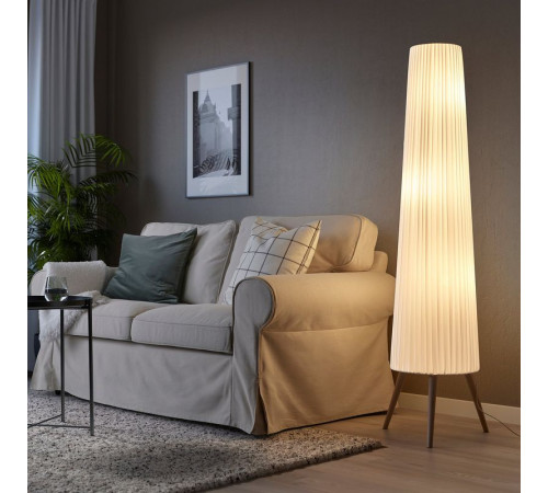 Lampa podłogowa, buk/biały ÖKENSAND 005.415.26