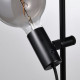 Lampa podłogowa z żarówką, czarny/kula szare szkło przezroczyste HÅRSLINGA / MOLNART 095.096.59