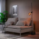 Lampa podłogowa z żarówką, czarny/kula szare szkło przezroczyste HÅRSLINGA / MOLNART 095.096.59