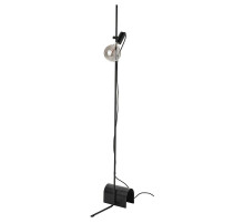 Lampa podłogowa z żarówką, czarny/kula szare szkło przezroczyste HÅRSLINGA / MOLNART 095.096.59