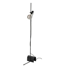 Lampa podłogowa z żarówką, czarny/kula szare szkło przezroczyste HÅRSLINGA / MOLNART 095.096.59
