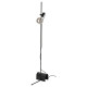 Lampa podłogowa z żarówką, czarny/kula szare szkło przezroczyste HÅRSLINGA / MOLNART 095.096.59