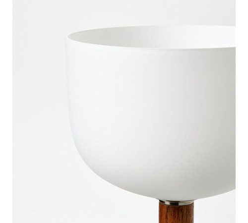 Lampa podłogowa/do czytania, opalowa biel szkło/ciemnobrązowy dąb MOSSPLYM 106.137.68