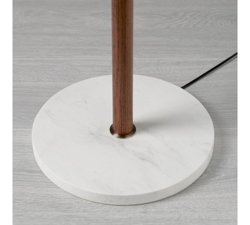 Lampa podłogowa/do czytania, opalowa biel szkło/ciemnobrązowy dąb MOSSPLYM 106.137.68