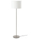 Lampa podłogowa, biały/niklowano RINGSTA / SKAFTET 193.859.60