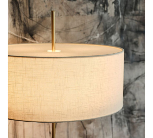 Lampa podłogowa, biały tkanina/mosiądzowane STOCKHOLM 2025 505.859.14