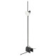 Lampa podłogowa z żarówką, czarny/w kształcie pierścienia opalowa biel HÅRSLINGA / MOLNART 695.826.18