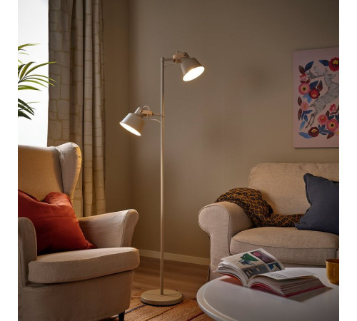 Lampa podłogowa 2-punktowa, beżowy/jesion SJÖMAKT 705.956.67