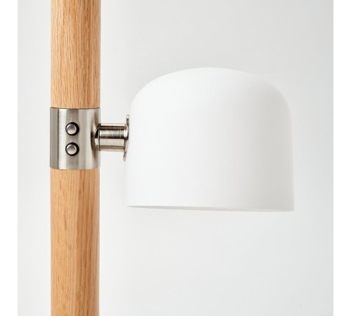 Lampa podłogowa/do czytania, opalowa biel szkło/dąb MOSSPLYM 905.972.03
