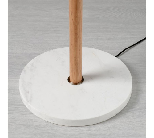 Lampa podłogowa/do czytania, opalowa biel szkło/dąb MOSSPLYM 905.972.03