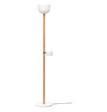 Lampa podłogowa/do czytania, opalowa biel szkło/dąb MOSSPLYM 905.972.03