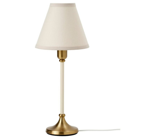 Lampa stołowa, mosiądz/beżowy FLYGHÖJD 005.012.62