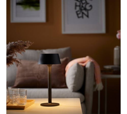 Przenośna lampa LED, na baterie można przyciemniać/czarny na zewnątrz AVHÅLL 105.400.22