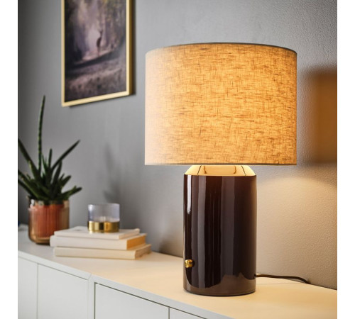 Lampa stołowa, można przyciemniać beżowy/brązowy ceramika HALGATT 505.972.24