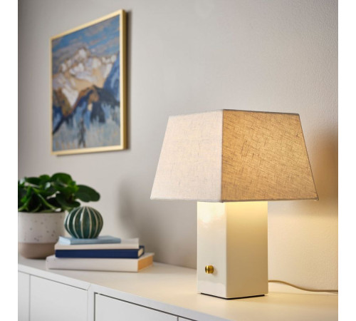 Lampa stołowa, można przyciemniać biały/biały ceramika HALGATT 506.012.64