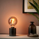 Lampa stołowa z żarówką, czarny/szare szkło przezroczyste MARKFROST / MOLNART 594.818.94