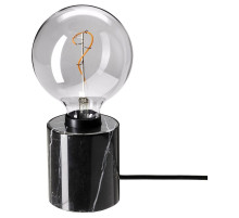 Lampa stołowa z żarówką, czarny/szare szkło przezroczyste MARKFROST / MOLNART 594.818.94