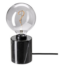 Lampa stołowa z żarówką, czarny/szare szkło przezroczyste MARKFROST / MOLNART 594.818.94