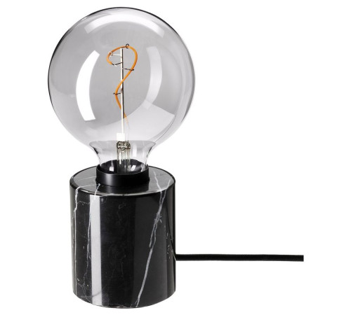 Lampa stołowa z żarówką, czarny/szare szkło przezroczyste MARKFROST / MOLNART 594.818.94