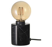 Lampa stołowa z żarówką, marmur czarny/kula brązowe szkło przezroczyste MARKFROST / MOLNART 595.826.47