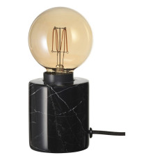 Lampa stołowa z żarówką, marmur czarny/kula brązowe szkło przezroczyste MARKFROST / MOLNART 595.826.47