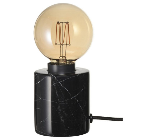 Lampa stołowa z żarówką, marmur czarny/kula brązowe szkło przezroczyste MARKFROST / MOLNART 595.826.47
