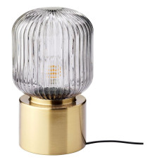 Lampa stołowa, mosiądz/szare szkło przezroczyste SOLKLINT 704.642.75