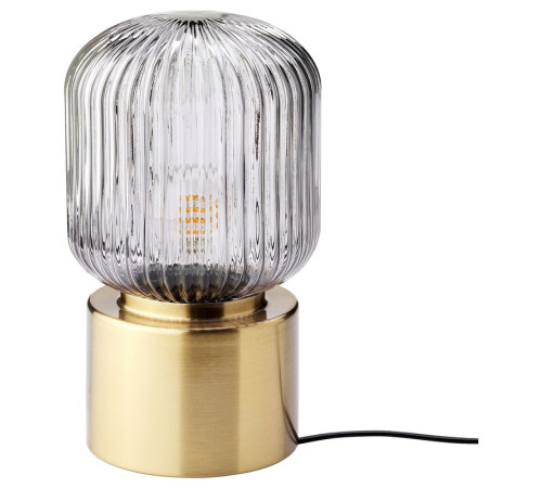 Lampa stołowa, mosiądz/szare szkło przezroczyste SOLKLINT 704.642.75