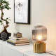 Lampa stołowa, mosiądz/szare szkło przezroczyste SOLKLINT 704.642.75