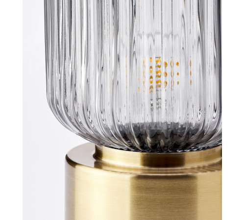 Lampa stołowa, mosiądz/szare szkło przezroczyste SOLKLINT 704.642.75