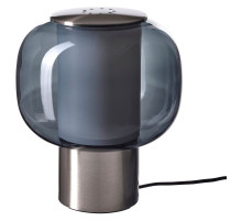 Lampa stołowa, niklowano/szary szkło HÖGVIND 705.682.11