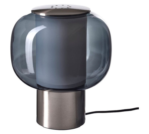 Lampa stołowa, niklowano/szary szkło HÖGVIND 705.682.11