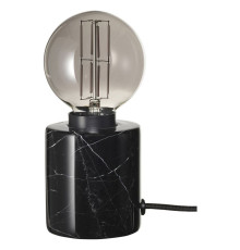 Lampa stołowa z żarówką, marmur czarny/kula szare szkło przezroczyste MARKFROST / MOLNART 795.826.51