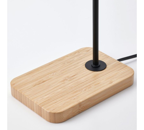 Lampa stołowa, czarny/bambus TVÄRHAND 905.108.94