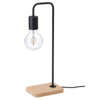 Lampa stołowa, czarny/bambus TVÄRHAND 905.108.94