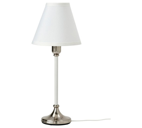 Lampa stołowa, niklowano/biały FLYGHÖJD 905.599.65