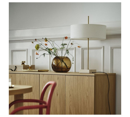 Lampa stołowa, biały tkanina/mosiądzowane STOCKHOLM 2025 905.859.26