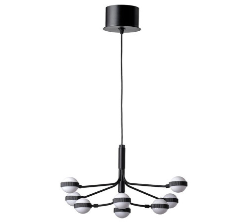 Żyrandol LED, 8-ramienny, czarny/biały STORSLINGA 004.876.09
