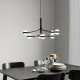 Żyrandol LED, 8-ramienny, czarny/biały STORSLINGA 004.876.09
