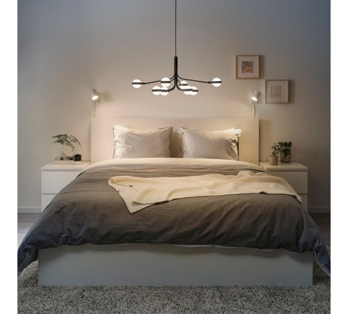 Żyrandol LED, 8-ramienny, czarny/biały STORSLINGA 004.876.09