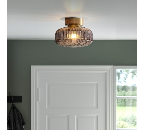 Lampa sufitowa, mosiądz/szare szkło przezroczyste SOLKLINT 404.720.31