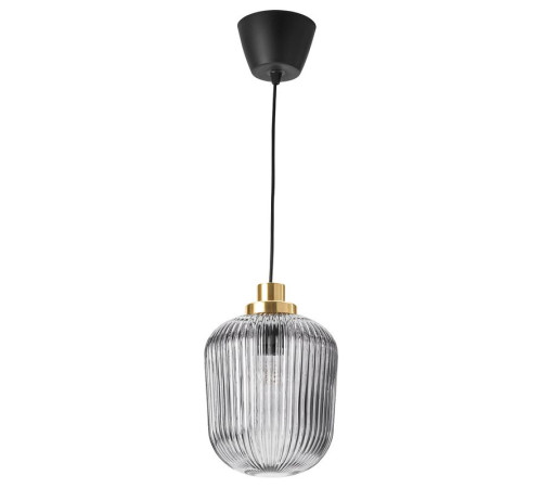 Lampa wisząca, mosiądz/szare szkło przezroczyste SOLKLINT 104.307.78