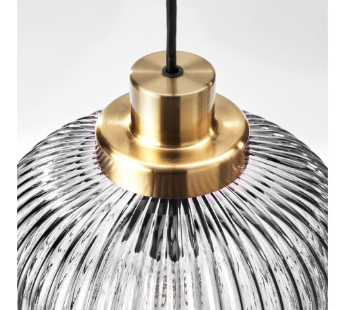 Lampa wisząca, mosiądz/szare szkło przezroczyste SOLKLINT 104.307.78